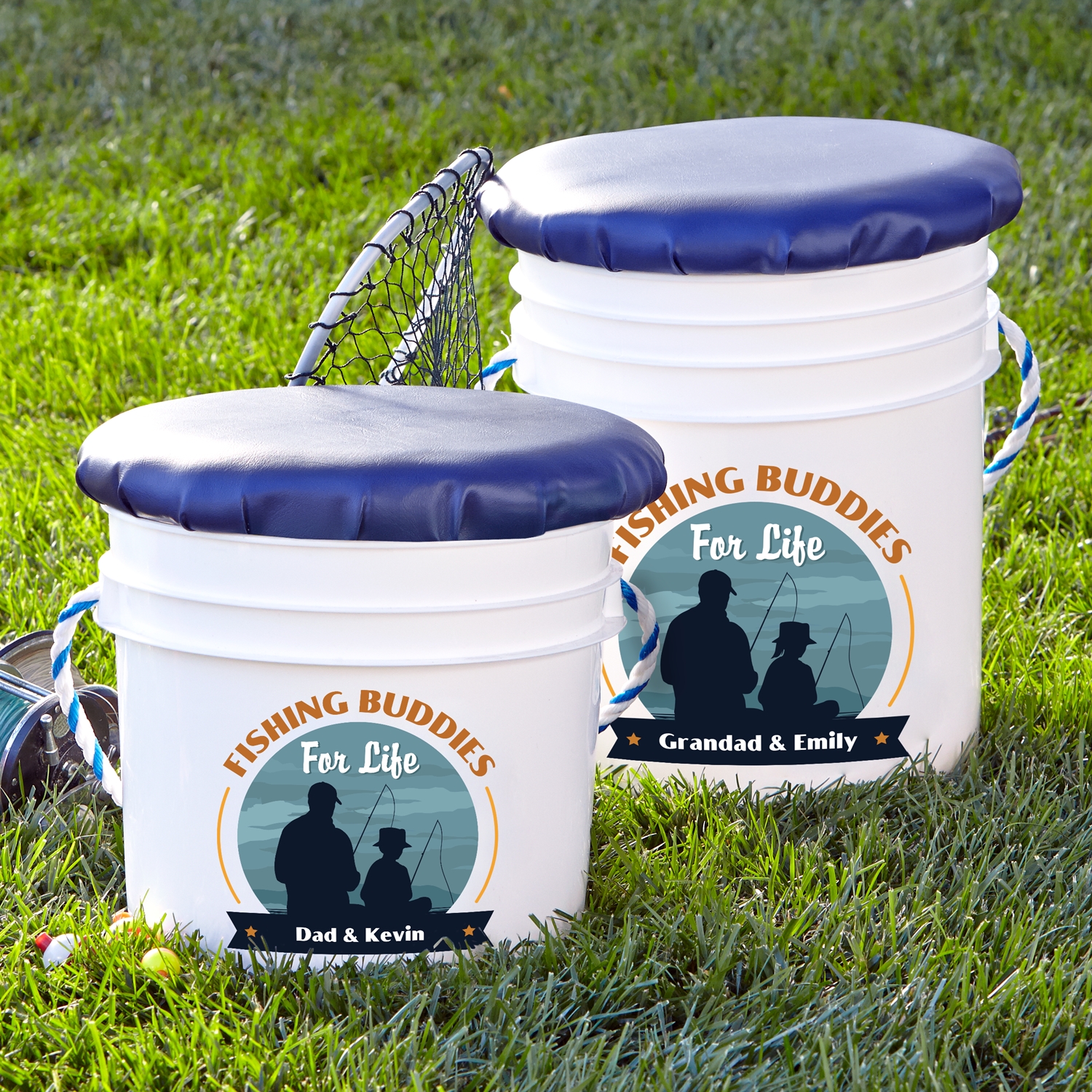 Fishing Buddies Seated Pail