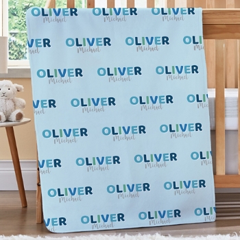 Playful Block Personalized Name Blanket