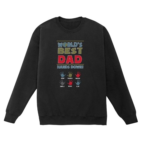 Hands Down Best Dad/Grandpa Sweatshirt - Crew - Black - XL