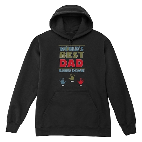 Hands Down Best Dad/Grandpa Sweatshirt - Hooded - Black - 2XL