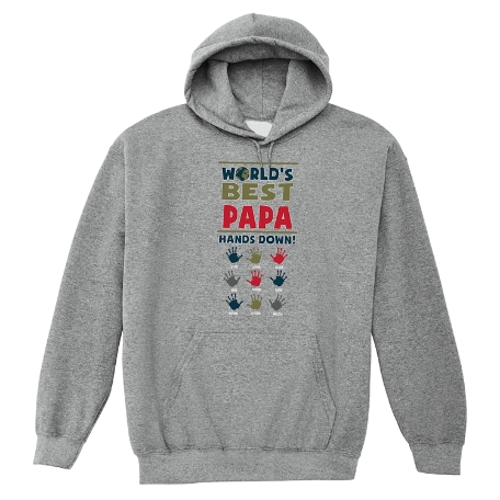 Hands Down Best Dad/Grandpa Sweatshirt - Hooded - Gray - 2XL
