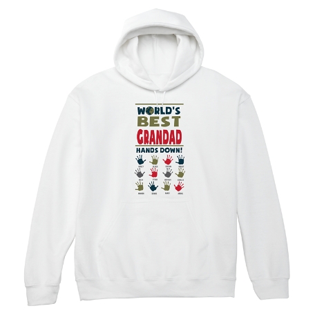 Hands Down Best Dad/Grandpa Sweatshirt - Hooded - White - 2XL