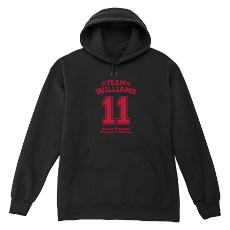 His Team Sweatshirt - Hooded - Black - XL