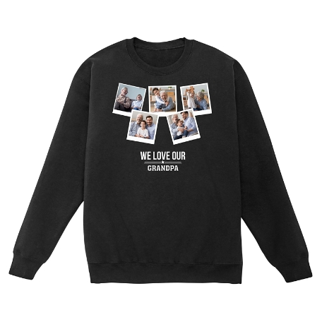 Memories Shared Photo Sweatshirt - Crew - Black - XL
