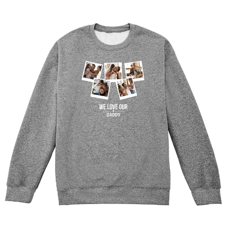 Memories Shared Photo Sweatshirt - Crew - Gray - S