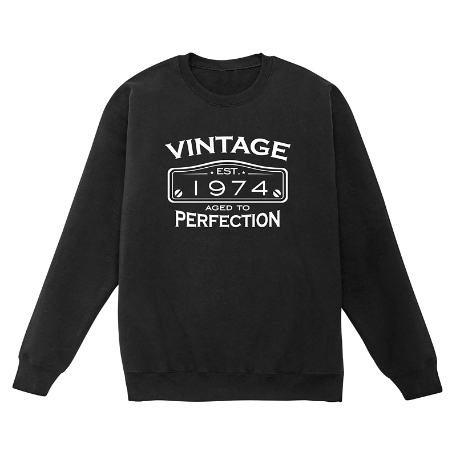 Men's Classic Vintage Birthday Sweatshirt - Crew - Black - M