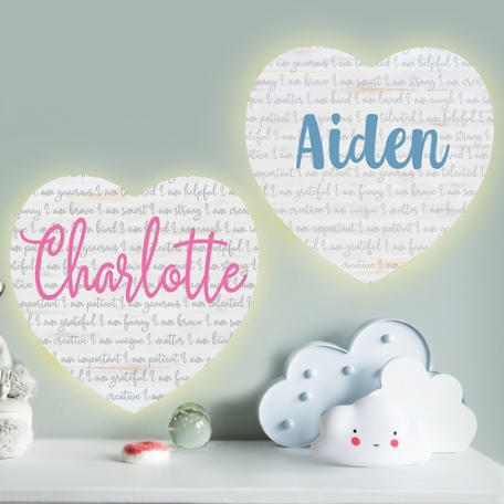 Positive Words Heart Shaped Nightlight