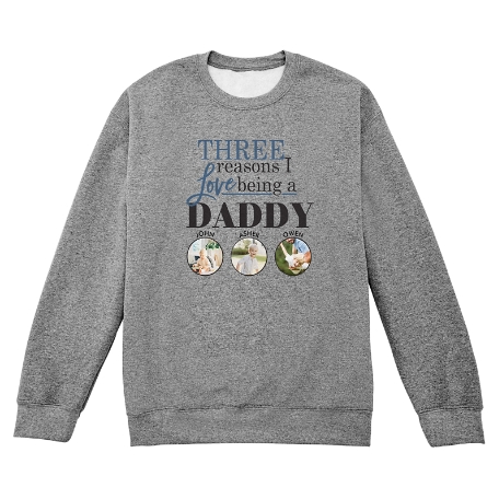 Reasons Why™ Photo Sweatshirt - Crew - Gray - XL - 3 Photos