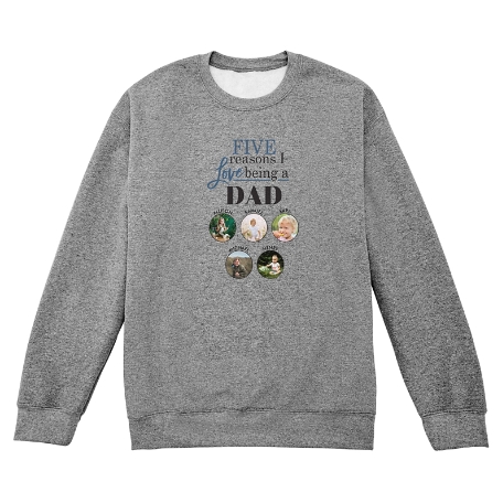 Reasons Why™ Photo Sweatshirt - Crew - Gray - M - 4 Photos