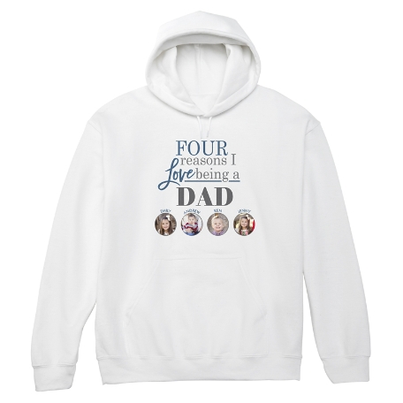 Reasons Why™ Photo Sweatshirt - Hooded - White - XL - 4 Photos