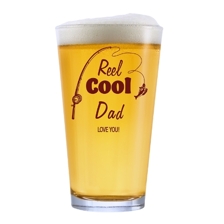 Reel Cool Fishing Pint Glass - Burgundy