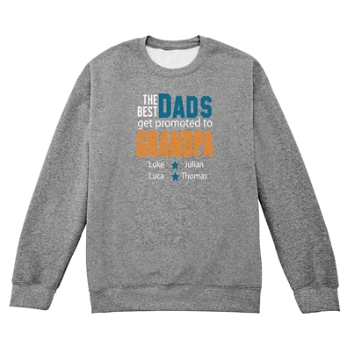The Best Dads Get Promoted Sweatshirt - Crew - Gray - S