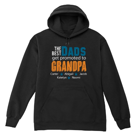 The Best Dads Get Promoted Sweatshirt - Hooded - Black - M