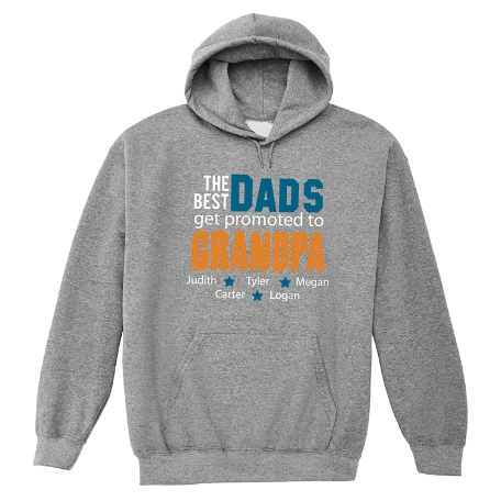 The Best Dads Get Promoted Sweatshirt - Hooded - Gray - S