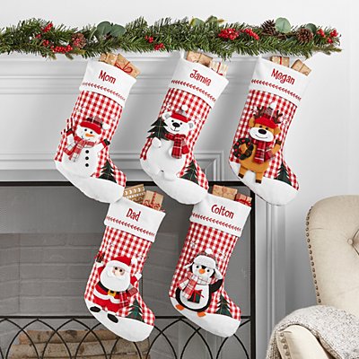 Gingham Character Stocking