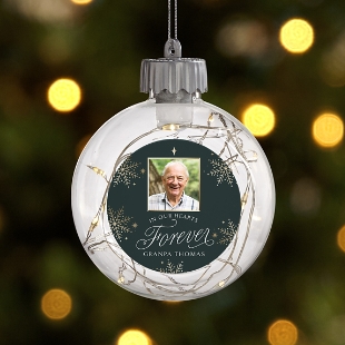 In Our Hearts Photo Memorial Fairy Lights Ornament