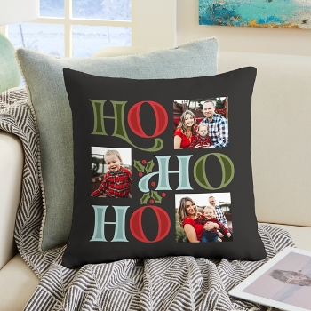 Ho Ho Ho Photo Throw Pillow