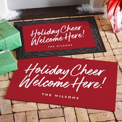 Holiday Cheer Welcome Here Doormat