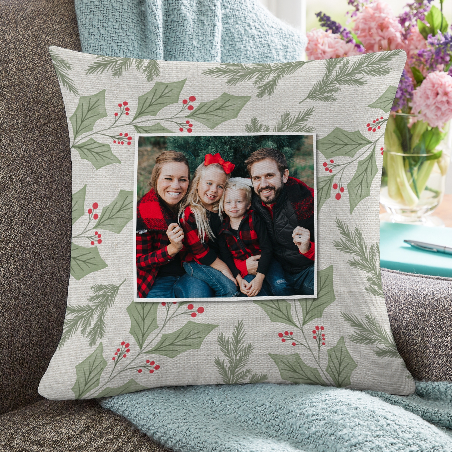 Holiday Photo Throw Pillow