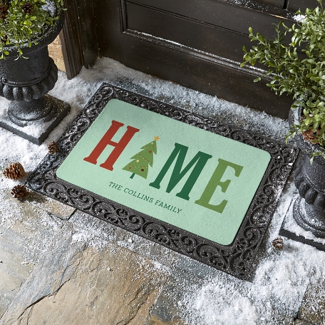 Home Christmas Tree Doormat
