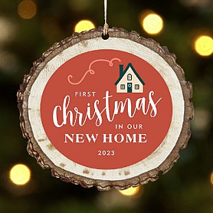Our New Home Rustic Wood Ornament