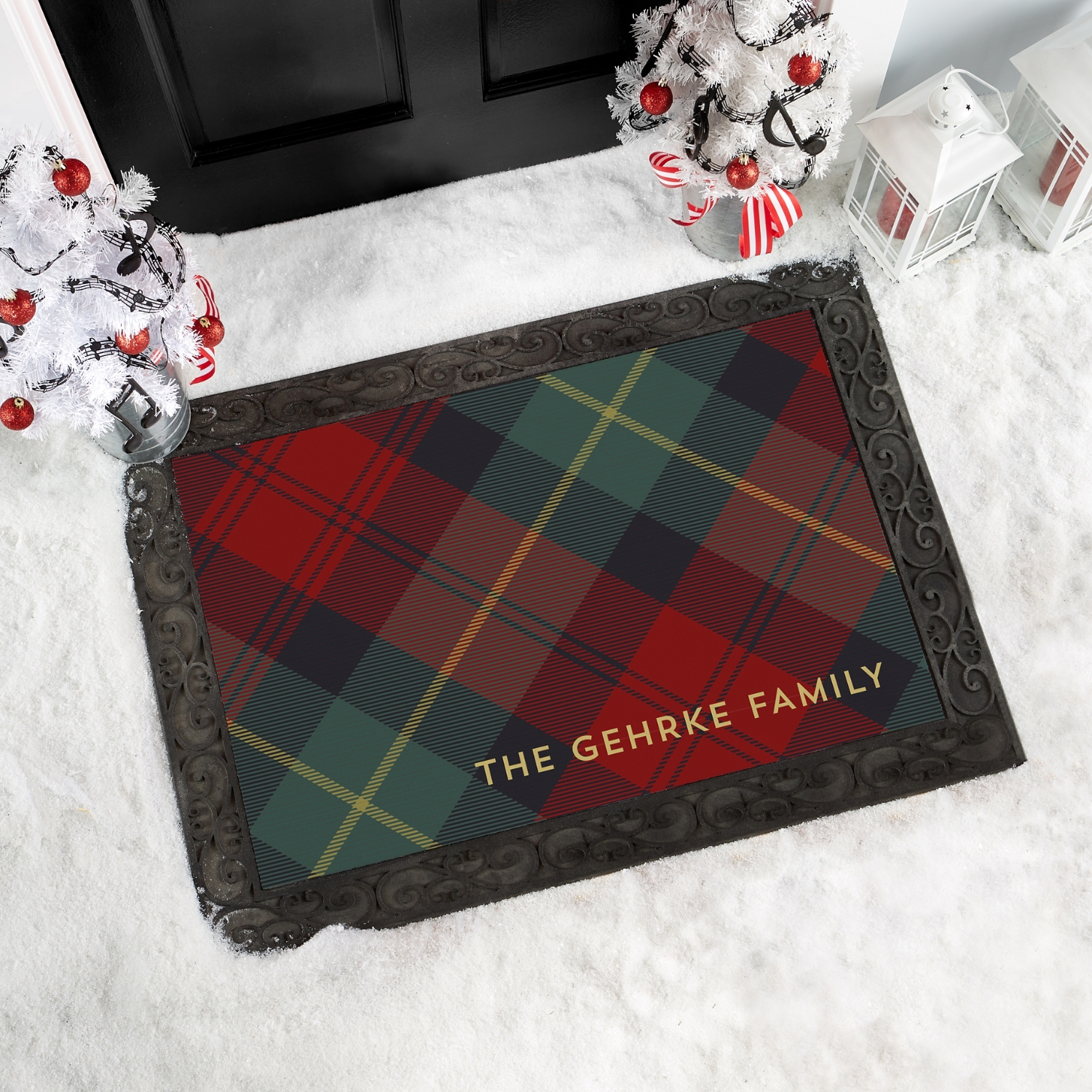 Festive Plaid Doormat