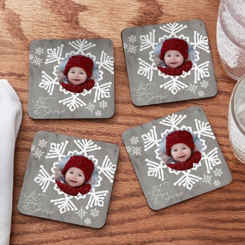 Let It Snow Photo Coasters