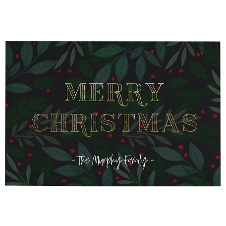 Merry Christmas Holly Doormat - 24x36