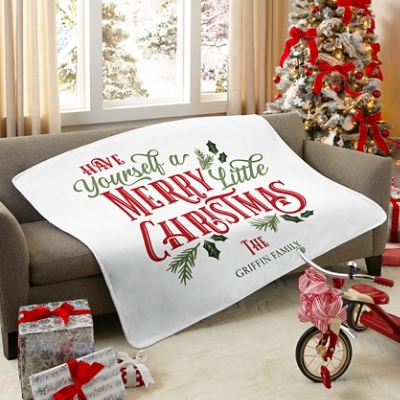 Merry Little Christmas Plush Blanket