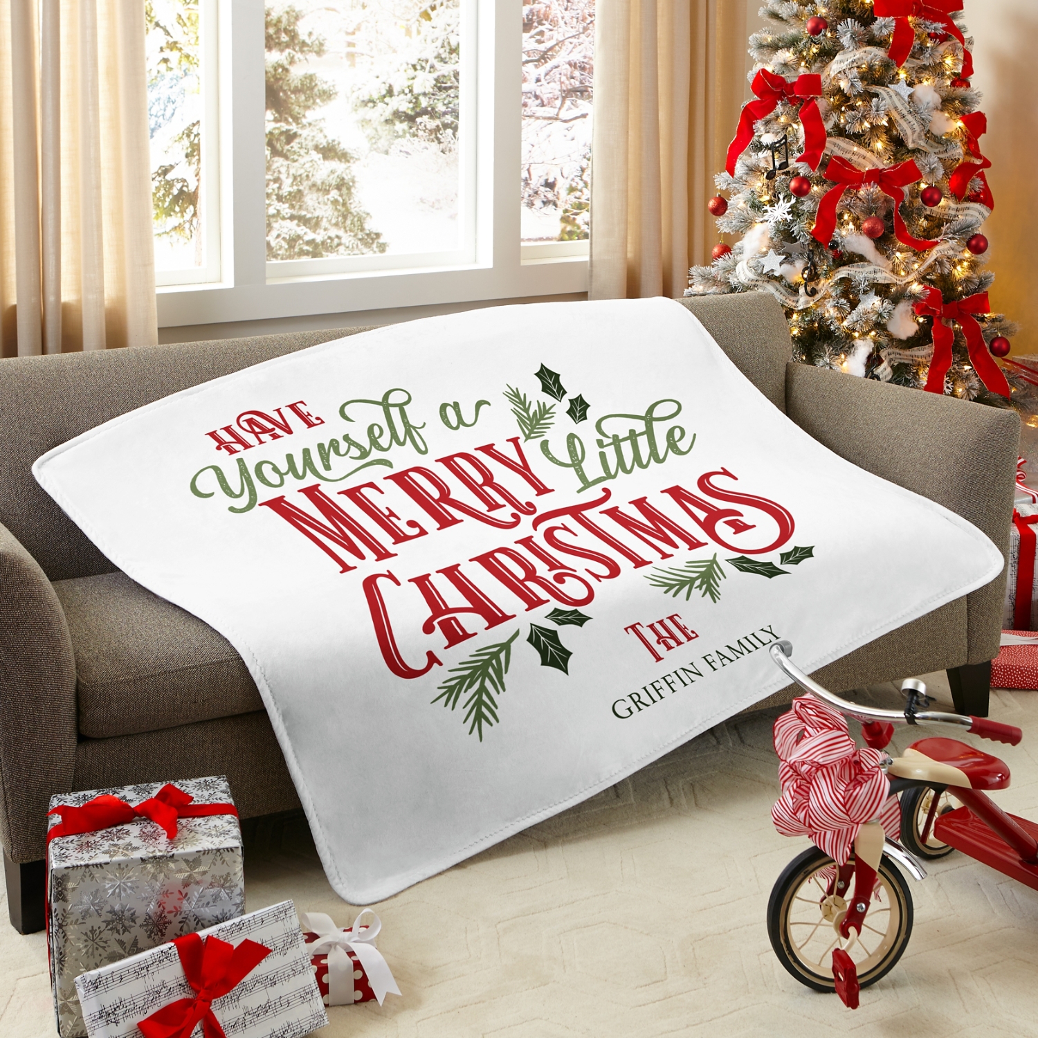 Merry Little Christmas Plush Blanket