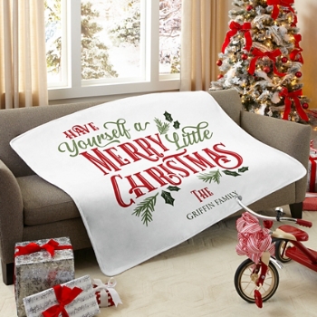 Merry Little Christmas Plush Blanket