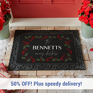 Candy Cane Christmas Doormat