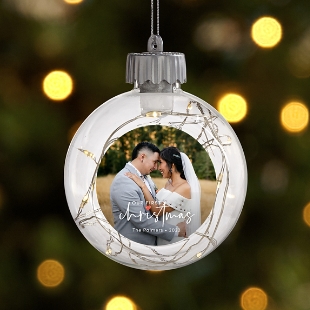 Our First Christmas Photo Fairy Lights Ornament