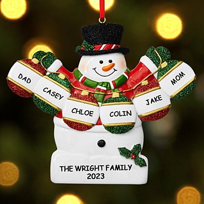 Holly Jolly Snowman  Family Ornament