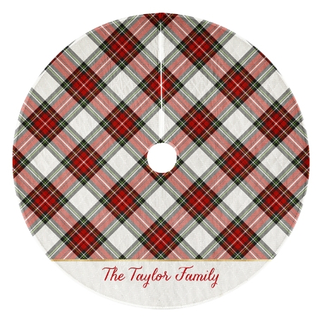 Classic Plaid Tree Skirt - Red