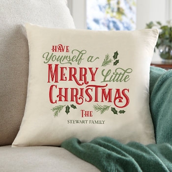 Merry Little Christmas Throw Pillow