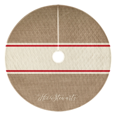 Rustic Christmas Tree Skirt - Red