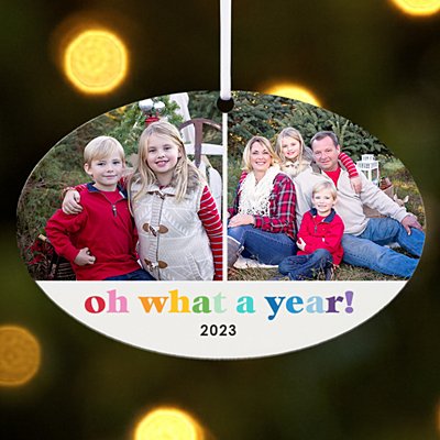 Oh What A Year Photo Oval Ornament
