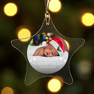 Baby's First Christmas Photo Star Ornament