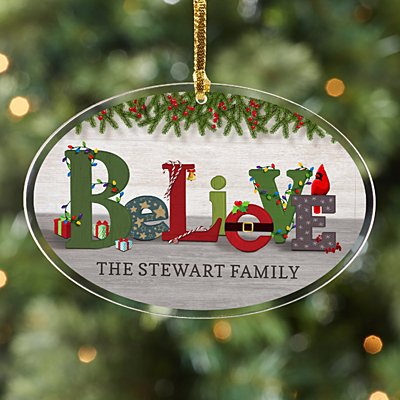Believe Oval Ornament