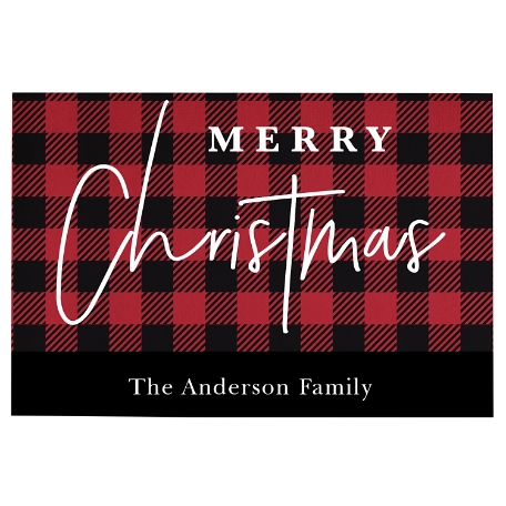 Merry Christmas Buffalo Plaid Doormat- 24x36