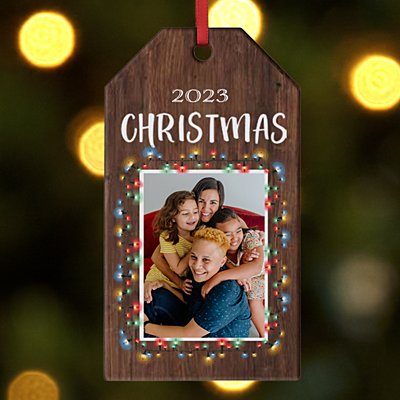 Merry & Bright Photo  Gift Tag Ornament