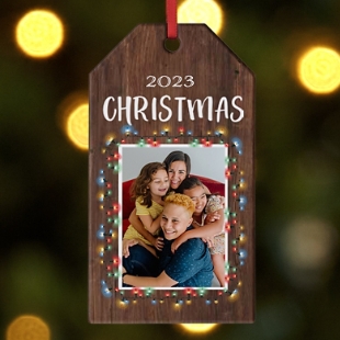 Merry & Bright Photo  Gift Tag Bauble