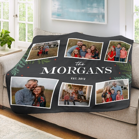 Holly Berries Photo Plush Blanket