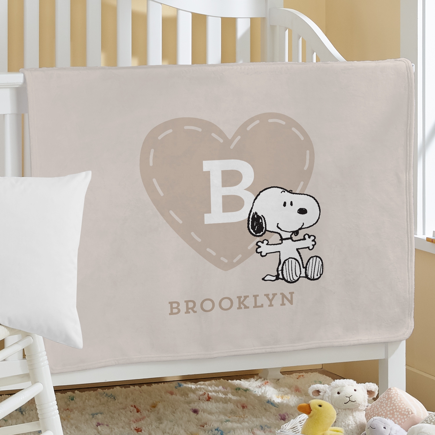 PEANUTS® Love Heart Plush Baby Blanket