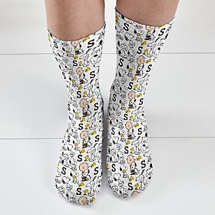 PEANUTS® Snoopy™ and Charlie Brown™ All Over Print Socks
