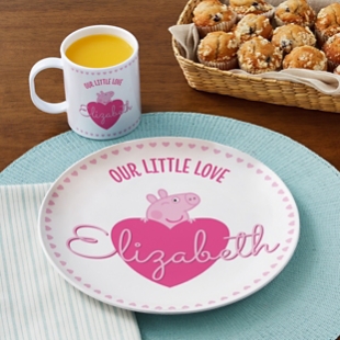 Peppa Pig Heart Plate and Mug