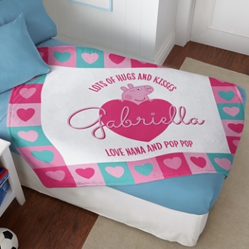 Peppa Pig Heart Plush Blanket