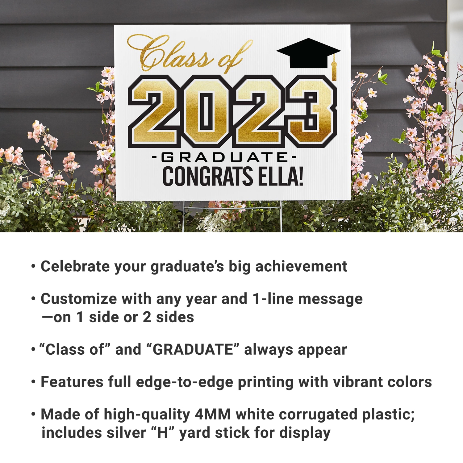 Timeless Pomp Graduation Personalized Yard Sign at Gifts.com