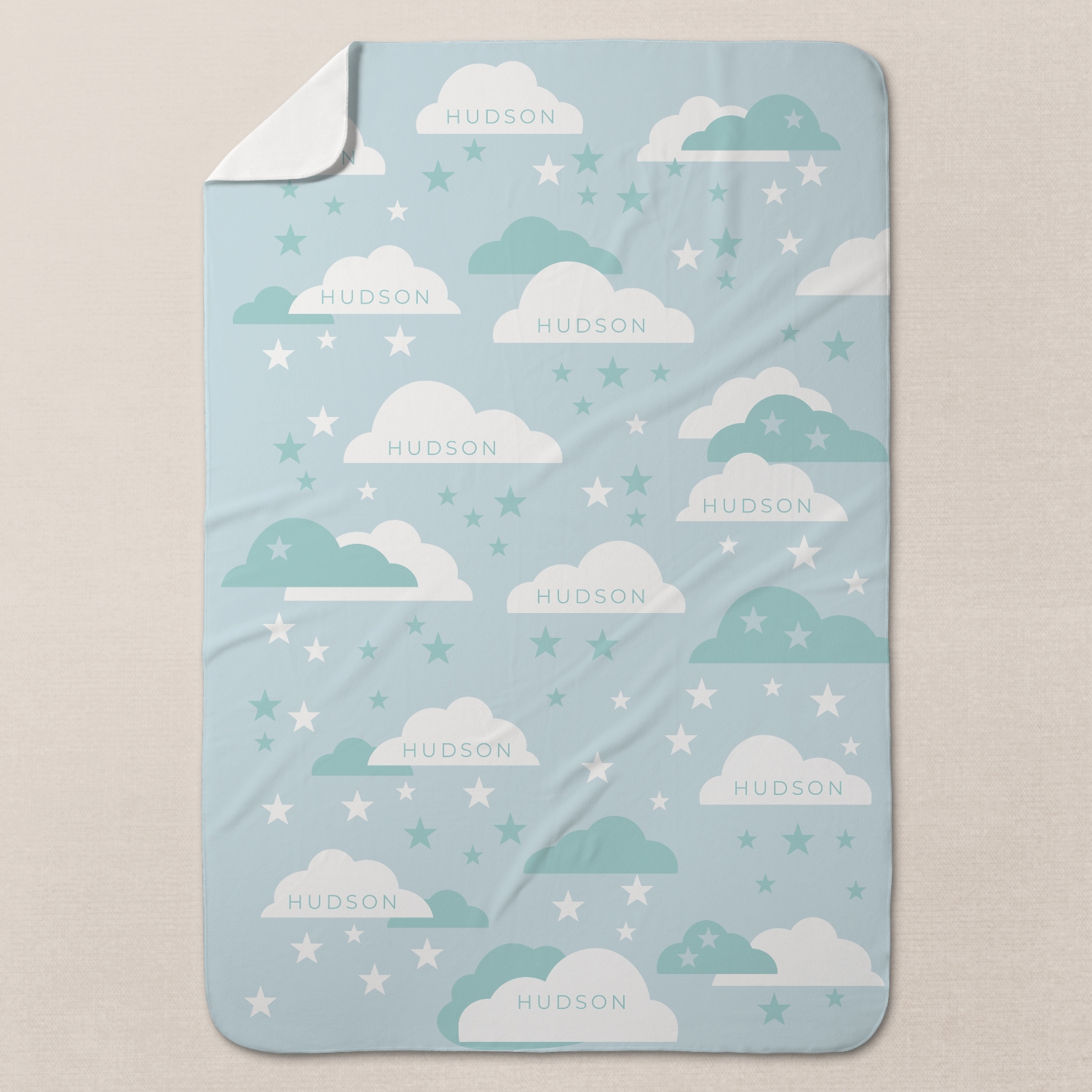 Clouds and Stars Baby Swaddle Blanket